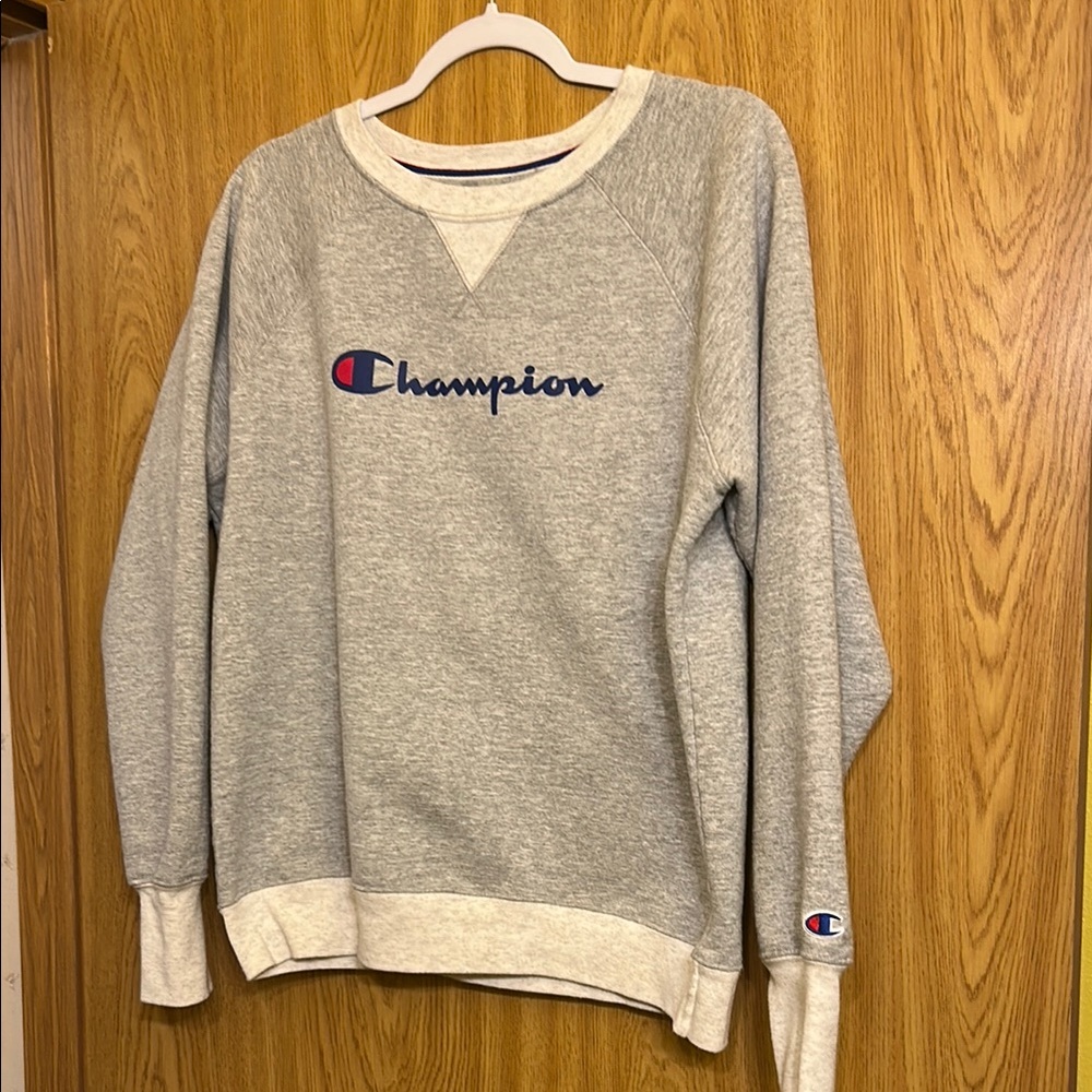 Champion Gray Crewneck Sweater Classic Design